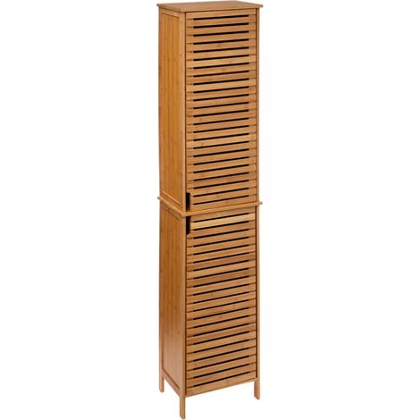 5Five Simply Smart – Colonne de cuisine 2 portes Sicela 170cm – Bambou naturel – 2 étagères – À monter soi-même – Poids 10,06 kg (1/4)
