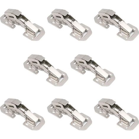 Lot De 8 Charnières De Porte D'armoire, Charnières À 90 Degrés À Recouvrement Complet Pour Cuisine, Montage En Surface (1/5)