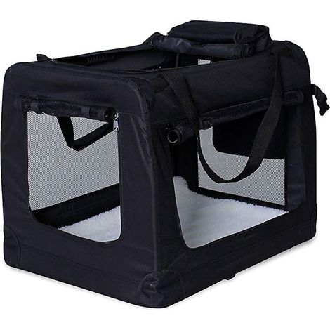 Katzentransportbox Katzentasche Katzenbox (S) 50x34x36 cm Schwarz (1/5)