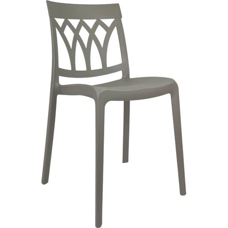 Marvin Sedia Kent Da Interno Esterno In Polipropilene e Resina Impilabile Di Design Moderne Tortora - 1 Sedia (1/4)