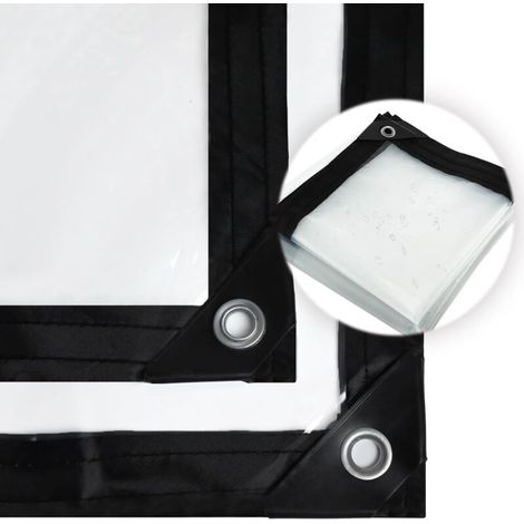 Bâche imperméable Transparente avec œillets, bâche imperméable Transparente, en polyéthylène résistant aux intempéries(2x3m)