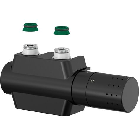 Flamco FL Ventilhahnblock VARIODESIGN mit Th.-Kopf TC-D1 und Blende, schwarz (1/2)