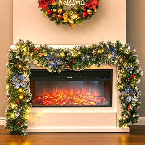 270CM Christmas Garland 50 LED Light Up Xmas Decor Hanging Rattan (1/5)