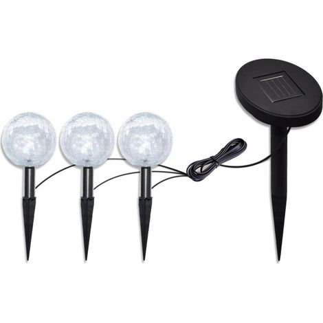Sfera solare a LED da 3 pezzi diametro 9,5 cm lampada decorativa 2402027