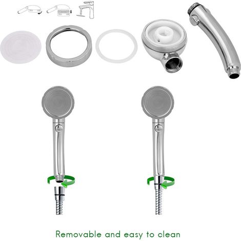 Universeller, abnehmbarer und wassersparender Handbrausekopf mit 3 Strahlarten (1/5)