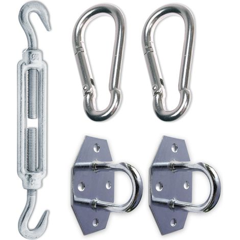 Kit de Montage n° 1 pour Voile d'ombrage Triangulaire en Acier galvanisé 5 pièces