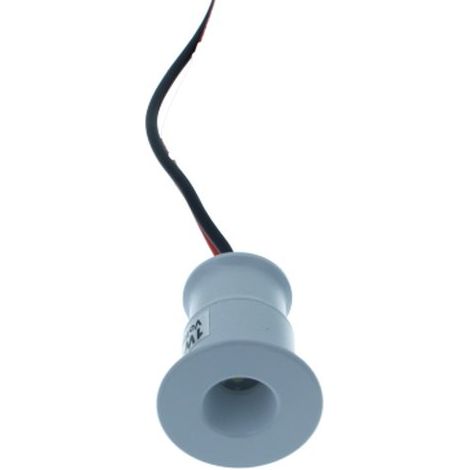 4 PZ Mini Faretto LED da Incasso 1W DC 12V Freddo 6000K Carcassa Bianca Angolo 120° Foro 15mm 20x25mm
