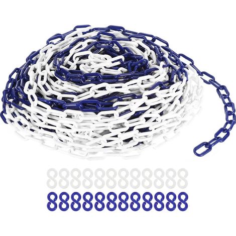 Chaînes en Plastique Maillons de Sécurité de 100 Pieds Bleu/Blanc (1/5)