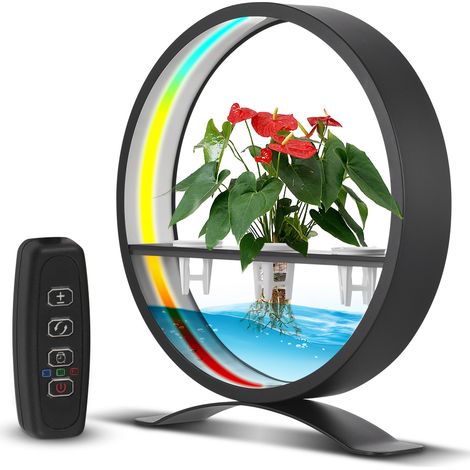 Zimmerbrunnen mit LED-Ringbeleuchtung, 3/9/12-Stunden-Timer, vollem RGB-Farbspektrum, ideal für Tisch, Wohnzimmer, Schlafzimmer oder Büro. (1/5)