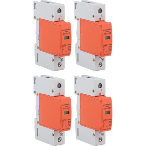 Lot de 4 parafoudres monopoints pour montage sur rail DIN, protection contre les surtensions, 420 V CA, RMU1-C20 (1/5)