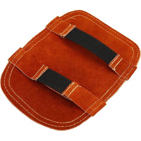 Bouclier thermique fendu en cuir de vachette, coussinet à main pour soudage arrière aluminisé (1/5)