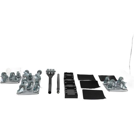 Chariot meuble grande taille 5 roues universelles antidérapant robuste déplaçant de maison gris (1/2)