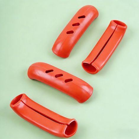 4-Piece Silicone Handle Covers for Pots and Pans, Heat and Wear Resistant, Set of 4 for Clay Pots, Casseroles, Stockpots, Hobs, Kitchen Use, Red (1/5)