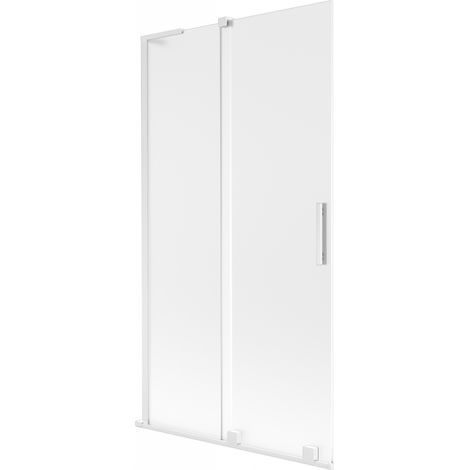 Mexen Velar L paravent baignoire 2 panneaux coulissants 100 x 150 cm, dépoli, blanc - 896-100-003-31-20 (1/2)