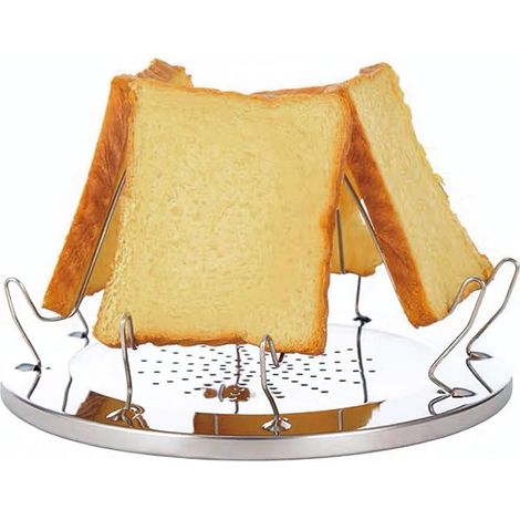 Grille Pain Camping, Toaster Pliable 4 Tranches pour Réchaud à Gaz, Grille Pain Portable pour Familles, Idéal pour Pique Niques en Plein Air (1/5)