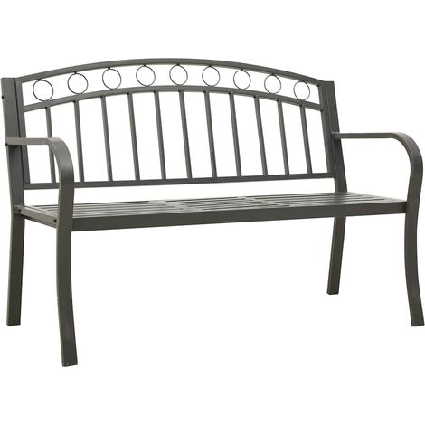 Maison Exclusive - Panca da Giardino con Tavolino Grigio 120 cm Acciaio