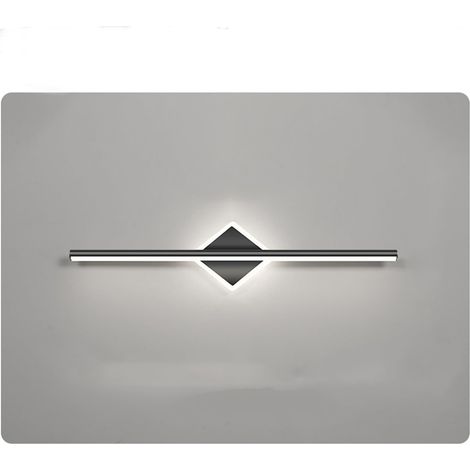 Luminaire de vanité à LED noir, lampe de miroir de salle de bains, éclairage de miroir de courtoisie moderne, lampes de maquillage, applique murale linéaire, lumières pour coiffeuse intérieure(6000K) (1/4)