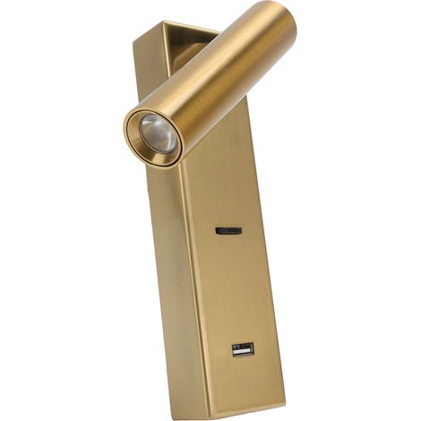 Lampe de lecture murale LED simple, rechargeable, angle réglable, pour chambre d'hôtel, 100-240 V, lumière blanche