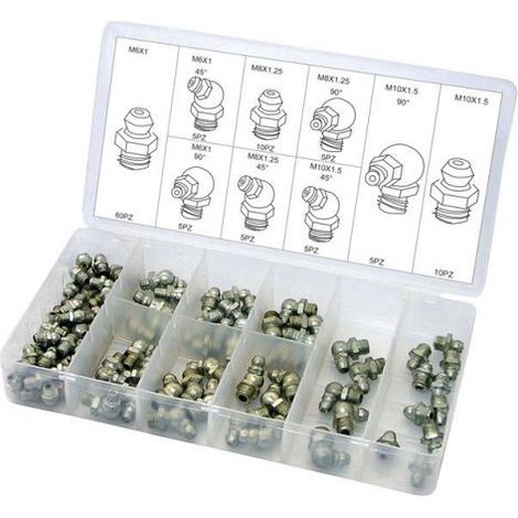 ASSORTIMENTO KIT INGRASSATORE 110 PZ. AUTO TRATTORE MACCHINARI (13067)