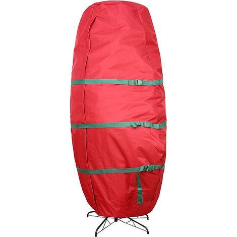 Sac de rangement pour sapin de Noël, housse anti-poussière, cordon de serrage intégré, grand sac fourre-tout étanche, rouge (89 × 190 cm) (1/5)