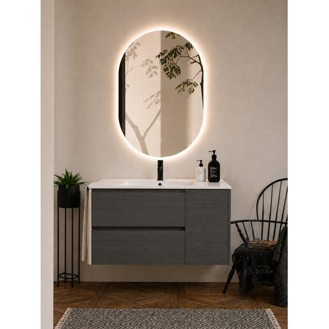 Mobile bagno con lavabo ORIGENBATH ITACA senza specchio 70x40 cm grafite (1/5)