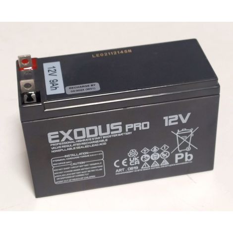 Batterie plomb 12V 9Ah High Rate Exodus Pro spéciale Booster (1/2)