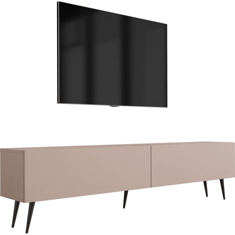Mobile TV : Marrone Caramello, 170 x 52 x 32 cm, gambe nere (1/5)