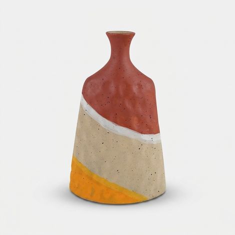 Vaso decorativo in ceramica bottiglia bassa Mexicana (1/2)