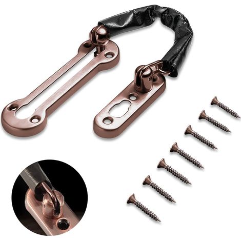 Cadenas antivol - Chaîne robuste pour portes battantes, idéale pour la maison, la chambre, l'hôtel et le bureau, rouge vintage, 1 unité