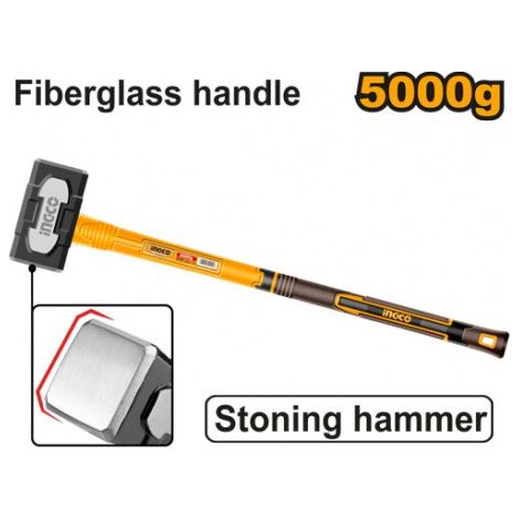 MAZZA STONING 5 KG. CON MANICO IN VETRORESINA INGCO