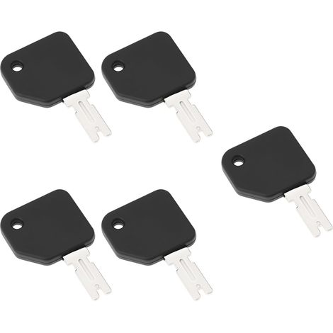 Set of 5 replacement forklift keys 181333 compatible with Hyster plastic handle Black (1/5)