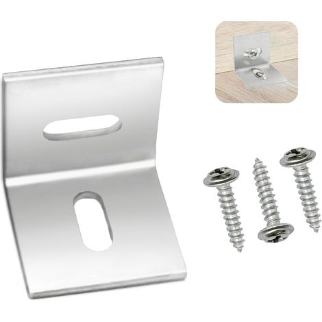 Fixations de toile de table,20 clips Pack Z pour toiles de table incluses 60 vis,Braces d'angle réglables pour toiles de table en bois,Quels supports L utilisent sur la table en bois comme fixations d