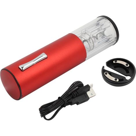 Tire-bouchon électrique original, kit d'ouvre-bouteille automatique sans fil (rouge) (1/5)