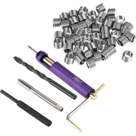 Kit de Réparation de Filetage d'Inserts Filetés en Acier Inoxydable 304 Outils d'Installation d'Insert de Type Helicoil M61.01.5D (1/4)