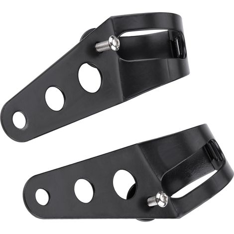 Motorradscheinwerferhalterung 35–43 mm, verstellbare schwarze Gabelklemme, Montagesatz für Chopper/Café Racer, universelle Lenkerklemmung (1/5)