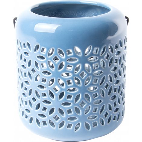 Lanterne extérieure - L 11,9 x l 11,9 x H 13,5 cm - Bleu - Livraison gratuite