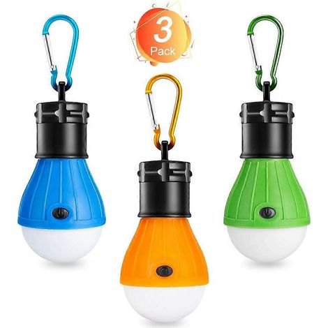 Campinglampe, LED-Campinglaterne, tragbare Zeltlampe, Glühbirnenset – 150 Lumen COB-Notlampe, wasserdicht (3er-Pack)