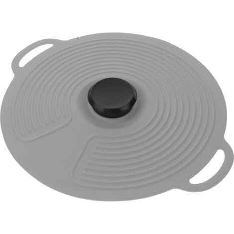 Couvercle hermétique en silicone gris de 27 cm pour bol, thermorésistant et compatible micro-ondes, pour la cuisson et la conservation alimentaire