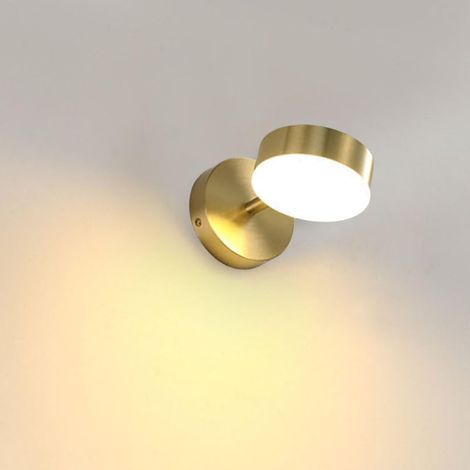 Applique Murale Chambre Dorée,Lampe de Lecture LED Murale Interieure,Pivotante à 350° avec Éclairage Tricolore (Chaud/Blanc/Neutre) pour Chevet Salon Bain