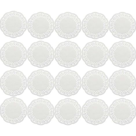 Napperons jetables en papier dentelle blanc pour gâteaux, absorbant l'huile, 100 pièces (1/5)