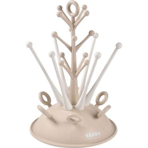Tree-shaped bottle drying rack - BEABA - Holds up to 6 bottles - Clay (1/3)