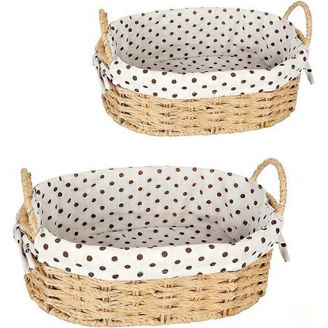 Leerer Korb mit Henkeln, 2er-Set geflochtene Seilkörbe zur Aufbewahrung, Geschenkkorb, Ablagekorb, Picknickkorb (1/5)