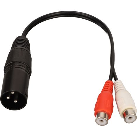 Câble Y Splitter XLR Mâle vers 2 RCA Femelle 0.6 Pieds - Réduction de Bruit pour Tables de Mixage et Amplificateurs (1/5)