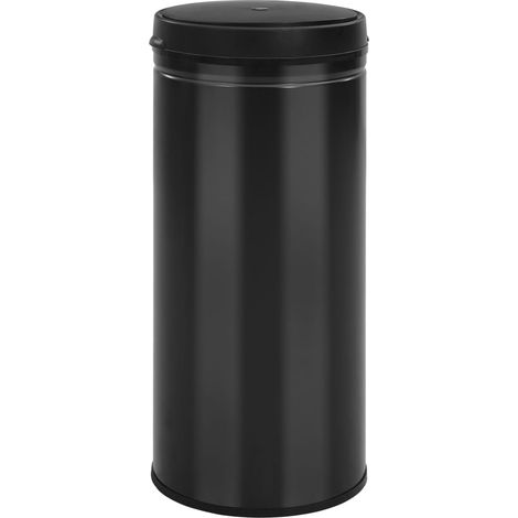 vidaXL Automatischer Sensor-Mülleimer 80 L Kohlenstoffstahl Schwarz