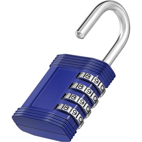 Cadenas à combinaison, cadenas étanche à 4 chiffres pour une utilisation extérieure : casiers de gymnase scolaire, clôtures, portails, boîtes à outils (1/3)