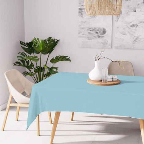 Nappe anti-tâches rectangle 140X200 cm ALIX bleu glacier, par Soleil d'Ocre