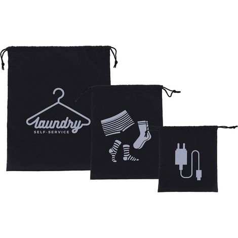 Juego de 3 bolsas de almacenamiento ajustables pp - negro - Tendance (1/2)