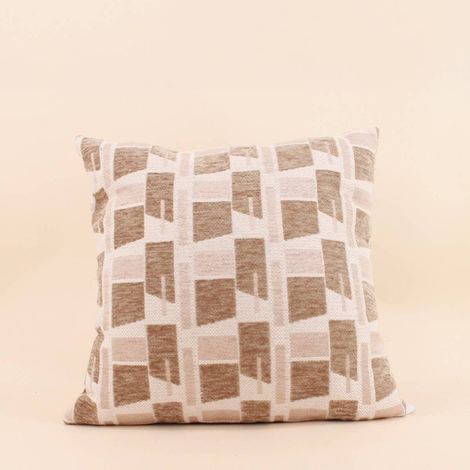 Coussin à motifs géométriques en velours jacquard 40x40cm