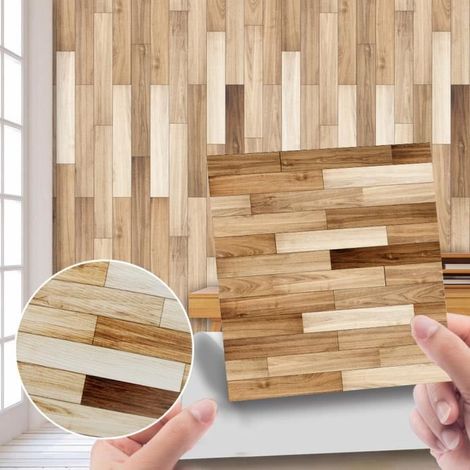 20 Pcs Stickers Carrelage 15x15cm Imperméable Adhesif Cuisine Salle de Bain Salon Carreaux Décor Mural Autocollants (1/4)