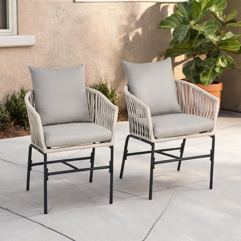 Chaise de jardin beige en acier Polyester 57 x 60 x 71 cm (1/5)